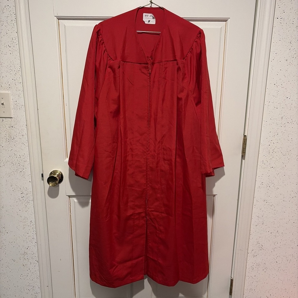 Red Graduation Gown Herff Jones Unisex 5'5" To 5'6" Gown Robe